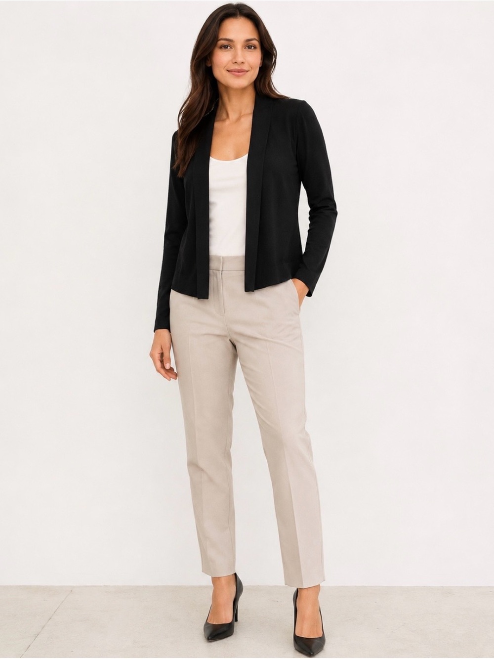 Ted Baker London Black Open Front Cardigan Blazer